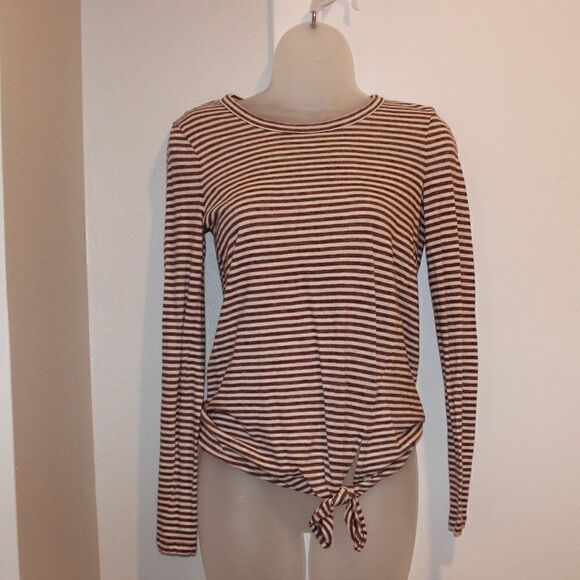 MADEWELL Soundcheck Side-Tie Tee in Stripe Women Size XS - Picture 2 of 9